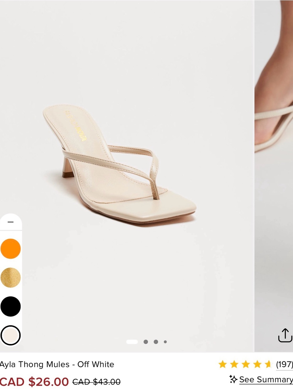 Fashion Nova Ayla Thong Mules - Off White